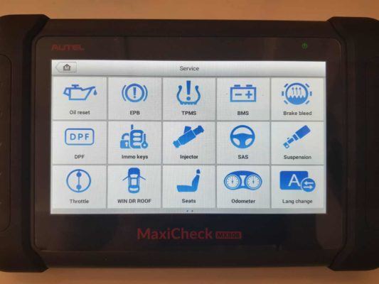 Autel MX808 service functions