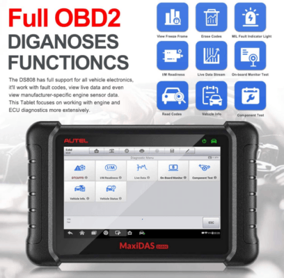 Ensure Proper Vehicle Functioning with Autel Maxidas DS808