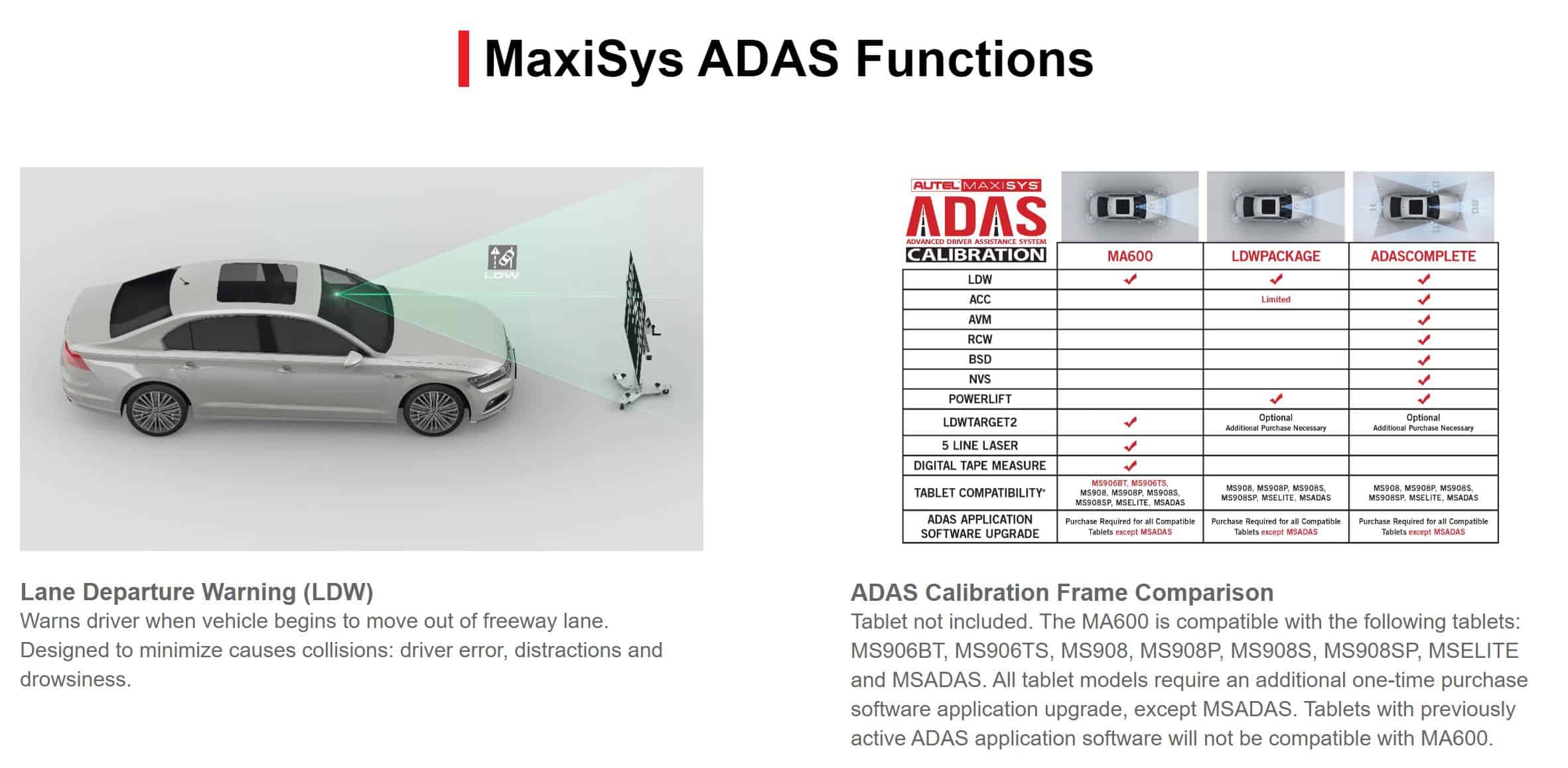 MaxiSys ADAS Functions