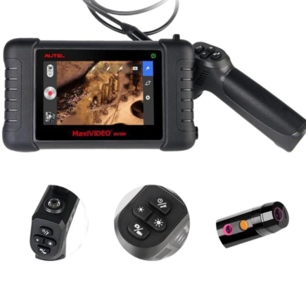 MV500 Videoscope / Borescope with built-in LED lights illuminating a hard-to-see area